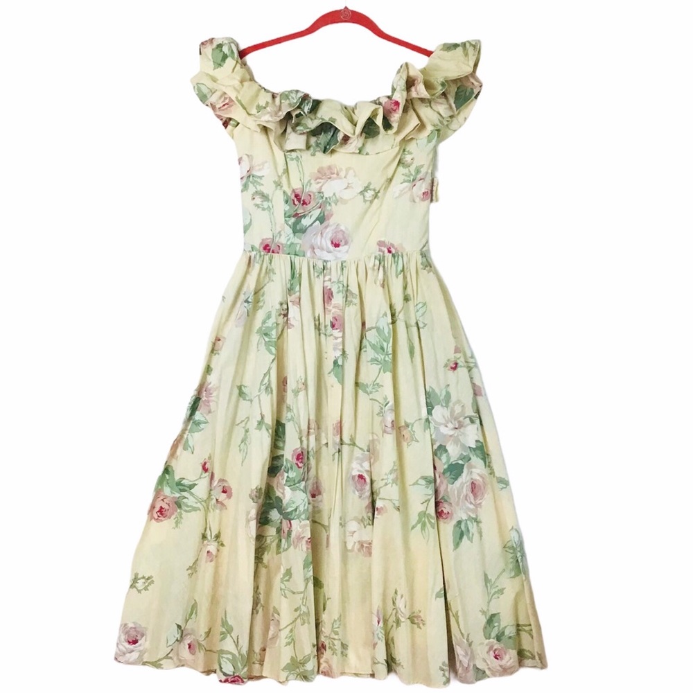Vintage S.G. Gilbert Yellow Floral Dress